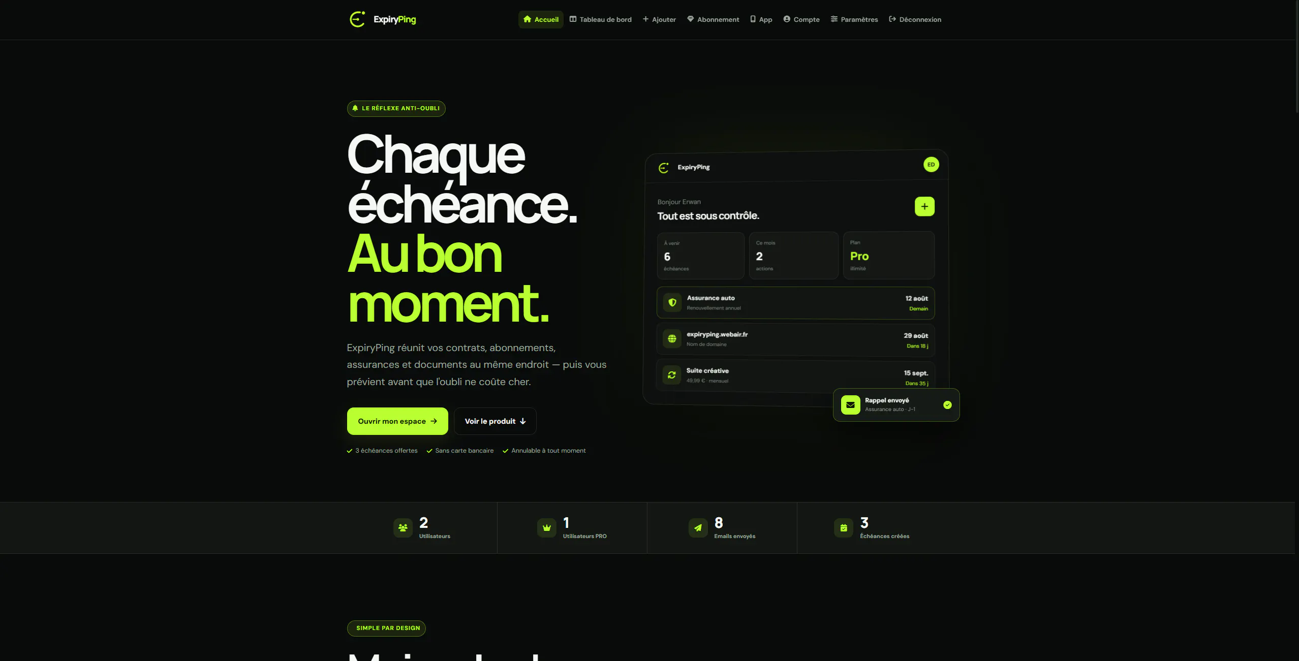 ExpiryPing screenshot