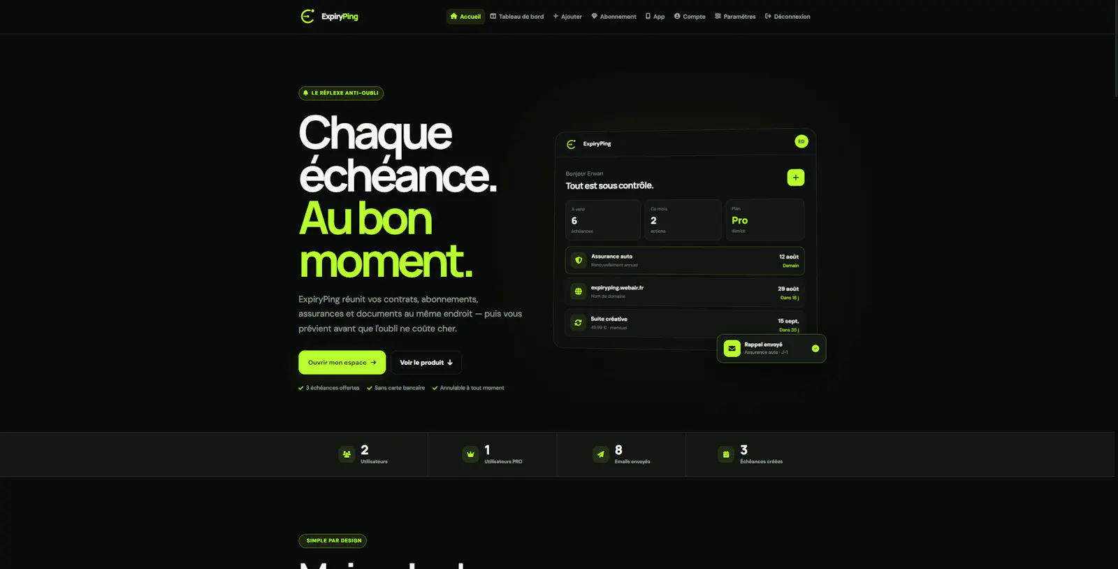 ExpiryPing screenshot 2