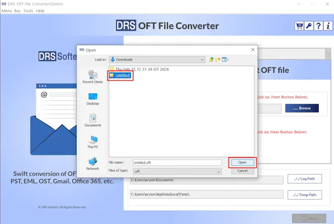 DRS Softech Outlook OFT Converter Tool gallery image