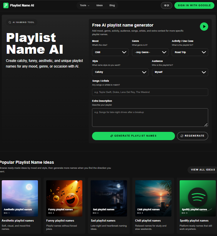 Playlist Name AI gallery image