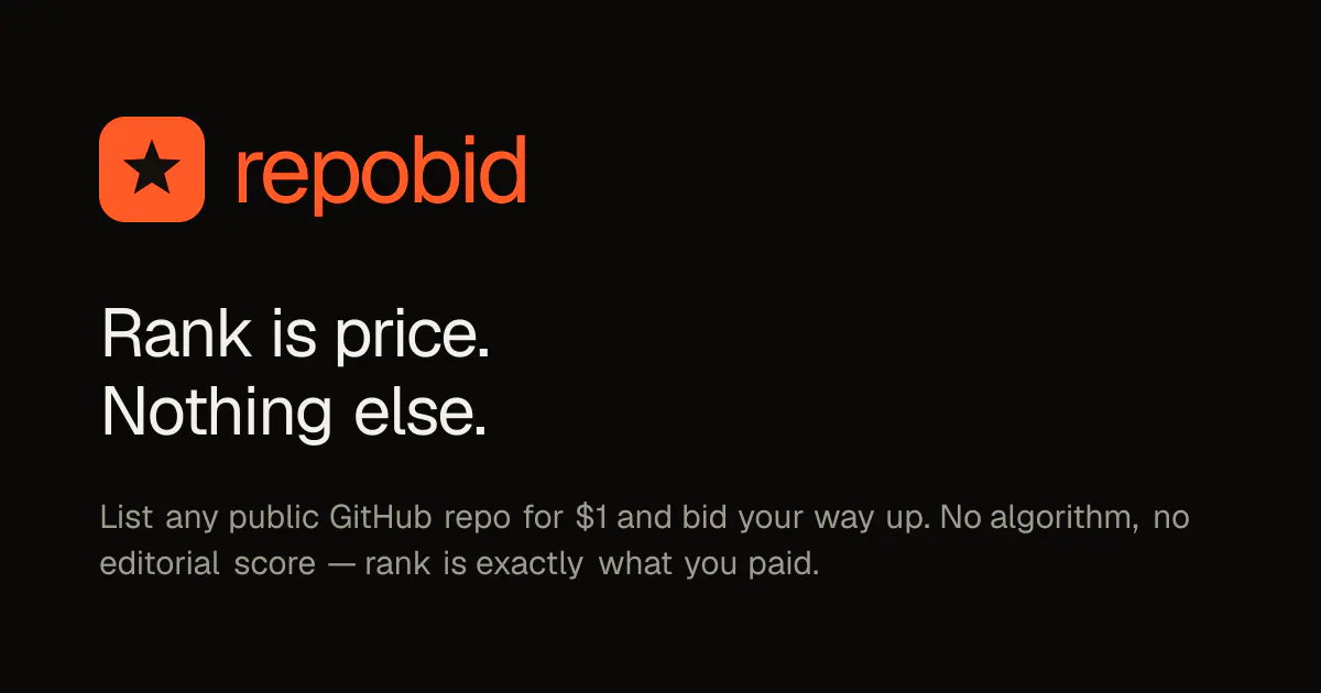 repobid — the leaderboard you can buy gallery image