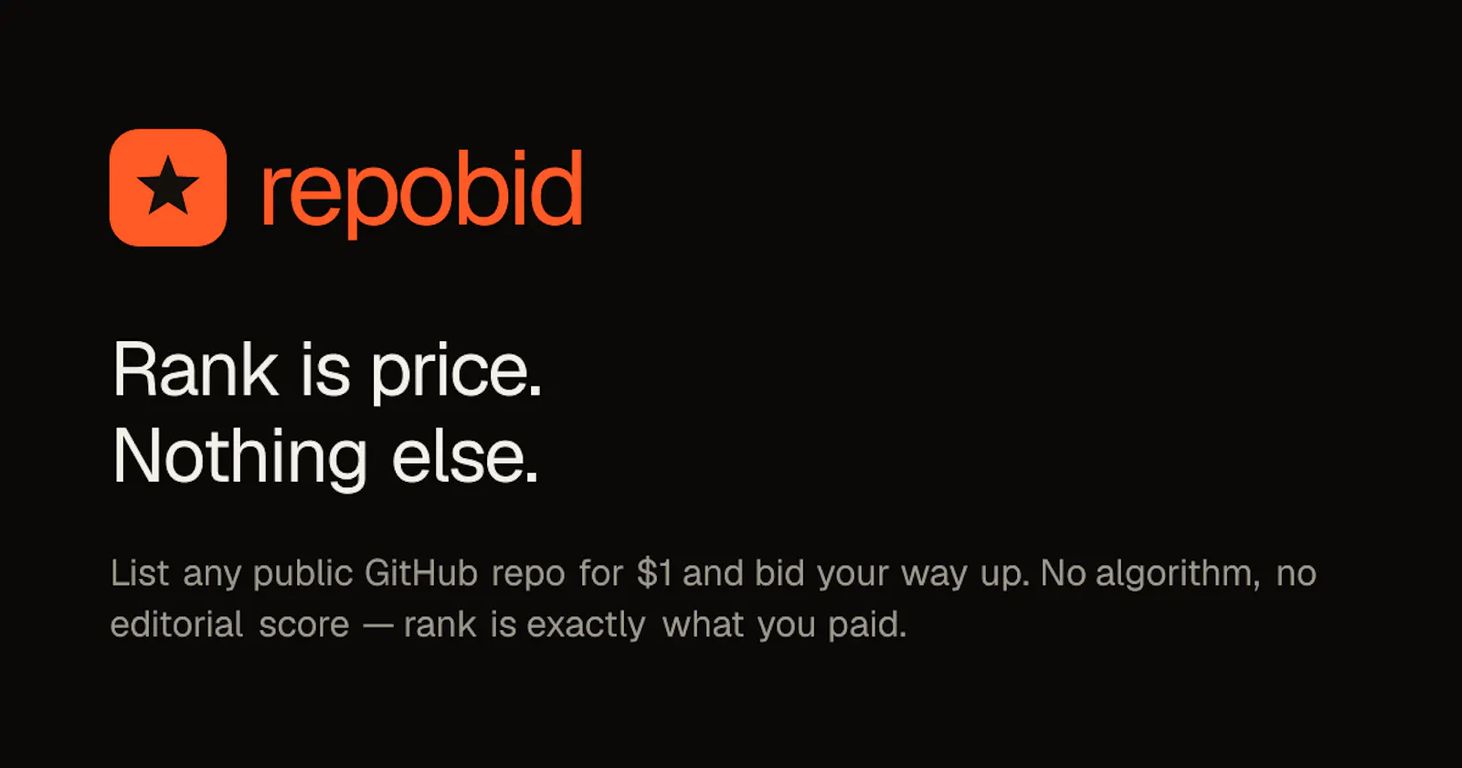repobid — the leaderboard you can buy screenshot 3