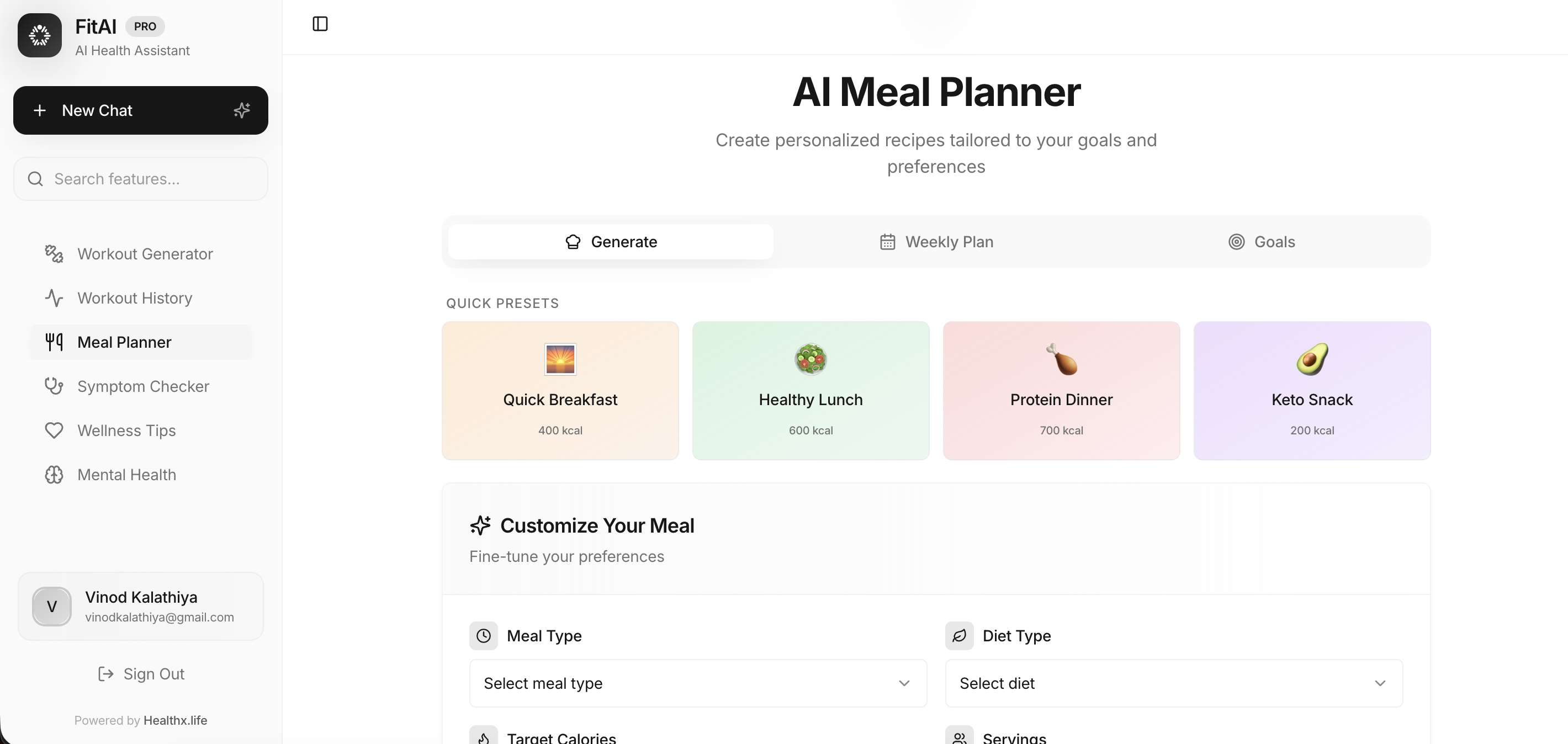 FitAI.live - Screenshot 4 showing product features and functionality