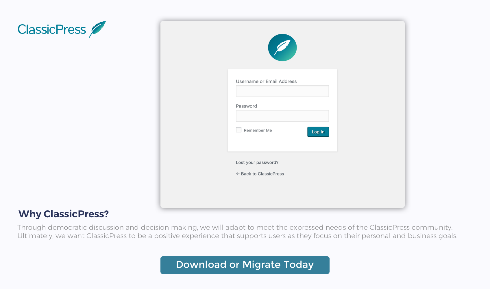 ClassicPress 1.0 “Aurora” gallery image
