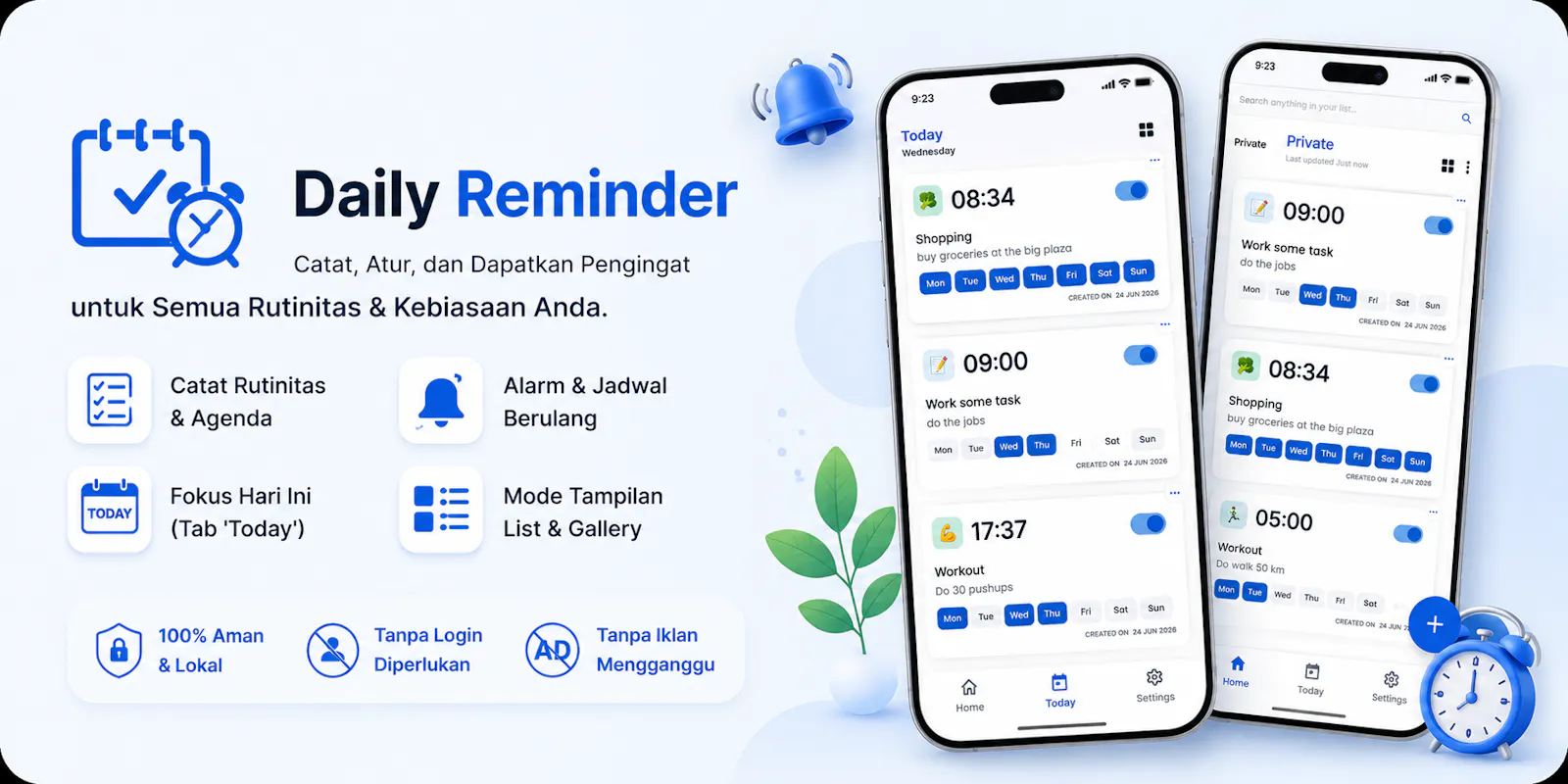 Daily Reminder - Note & Alarm screenshot 1