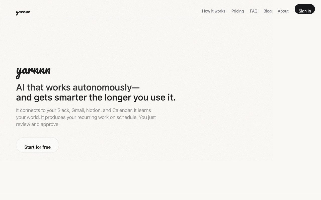 yarnnn - Screenshot 2 showing product features and functionality