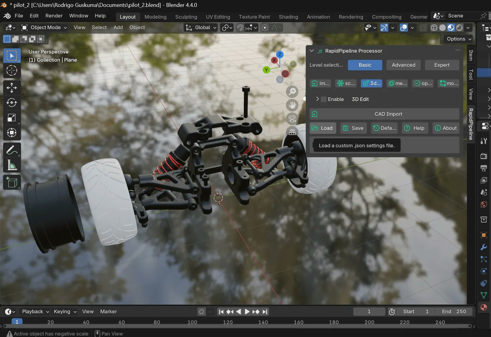 RapidPipeline 4ブレンダー：3D/CADを最適化します - Blenderを介して、マーケティングとリアルタイム用にCADと3Dを最適化しますメディア3