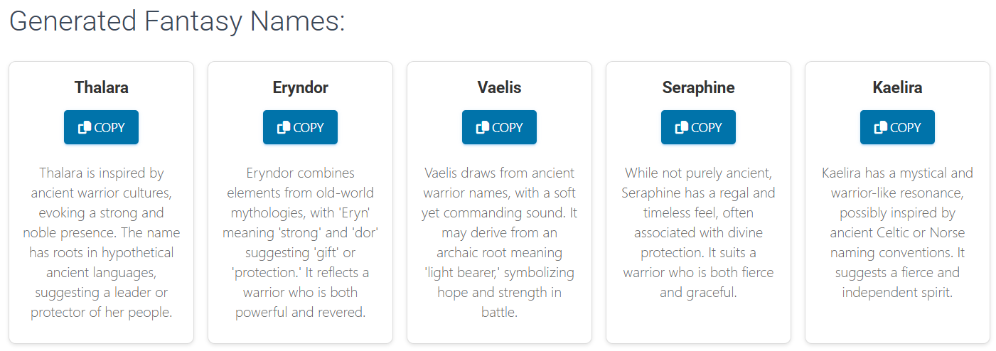 Name Generator​ - Screenshot 3 showing product features and functionality