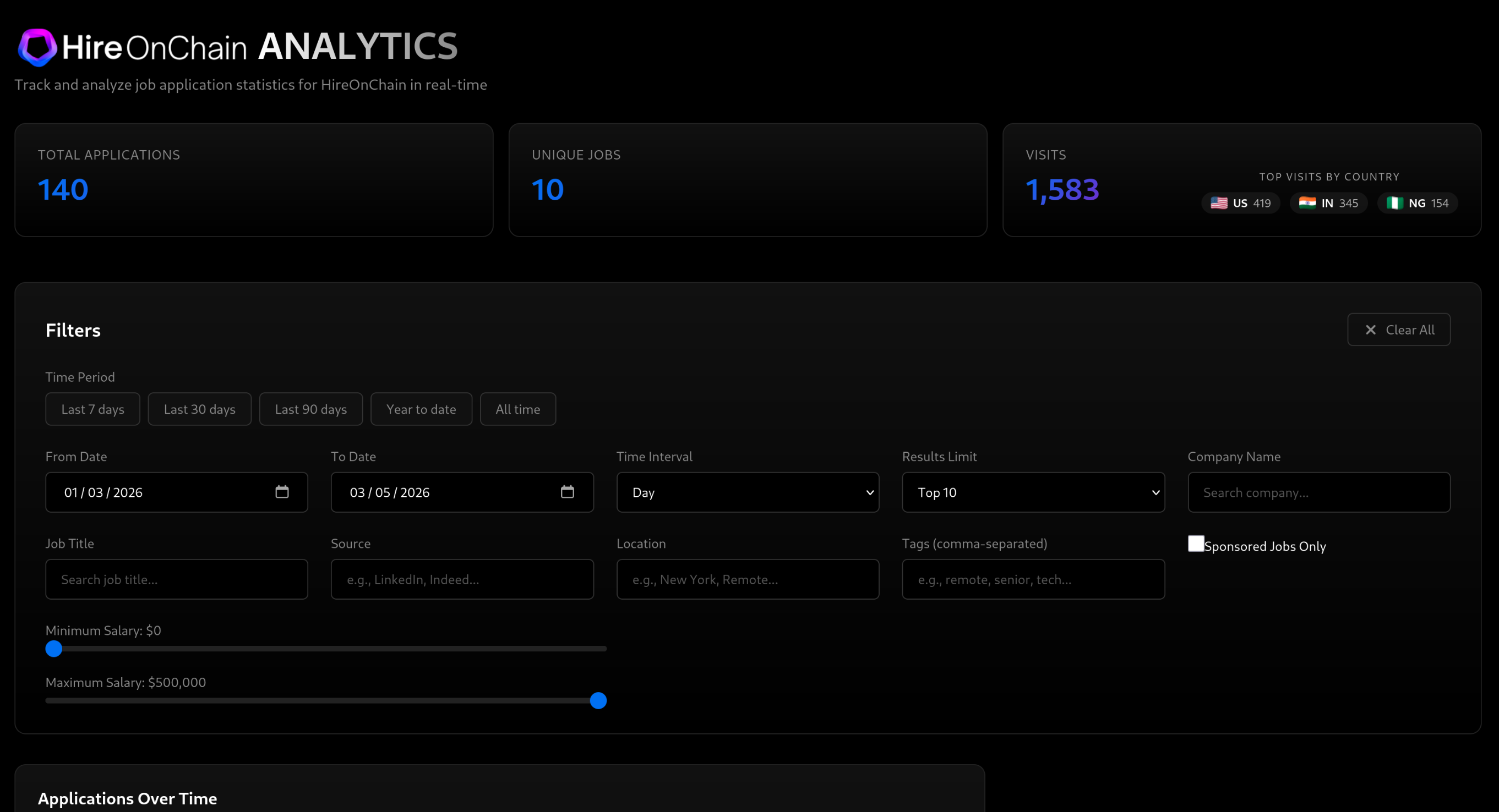 HireOnChain - Screenshot 2 showing product features and functionality