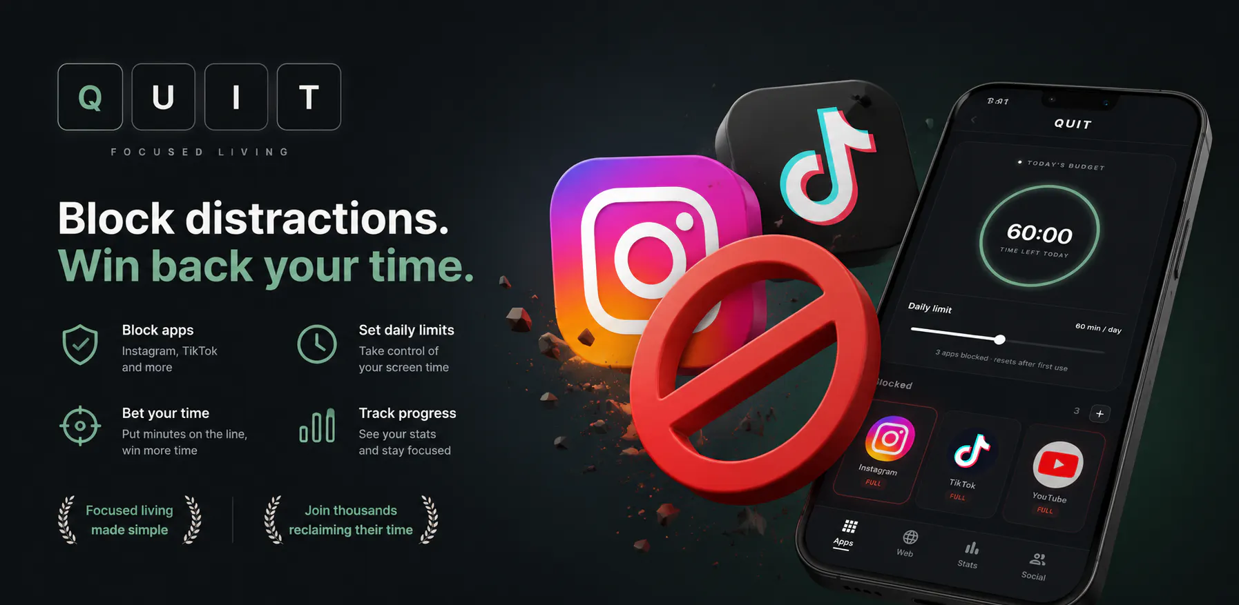 QUIT DOOMSCROLLING & Gamble screen Time
