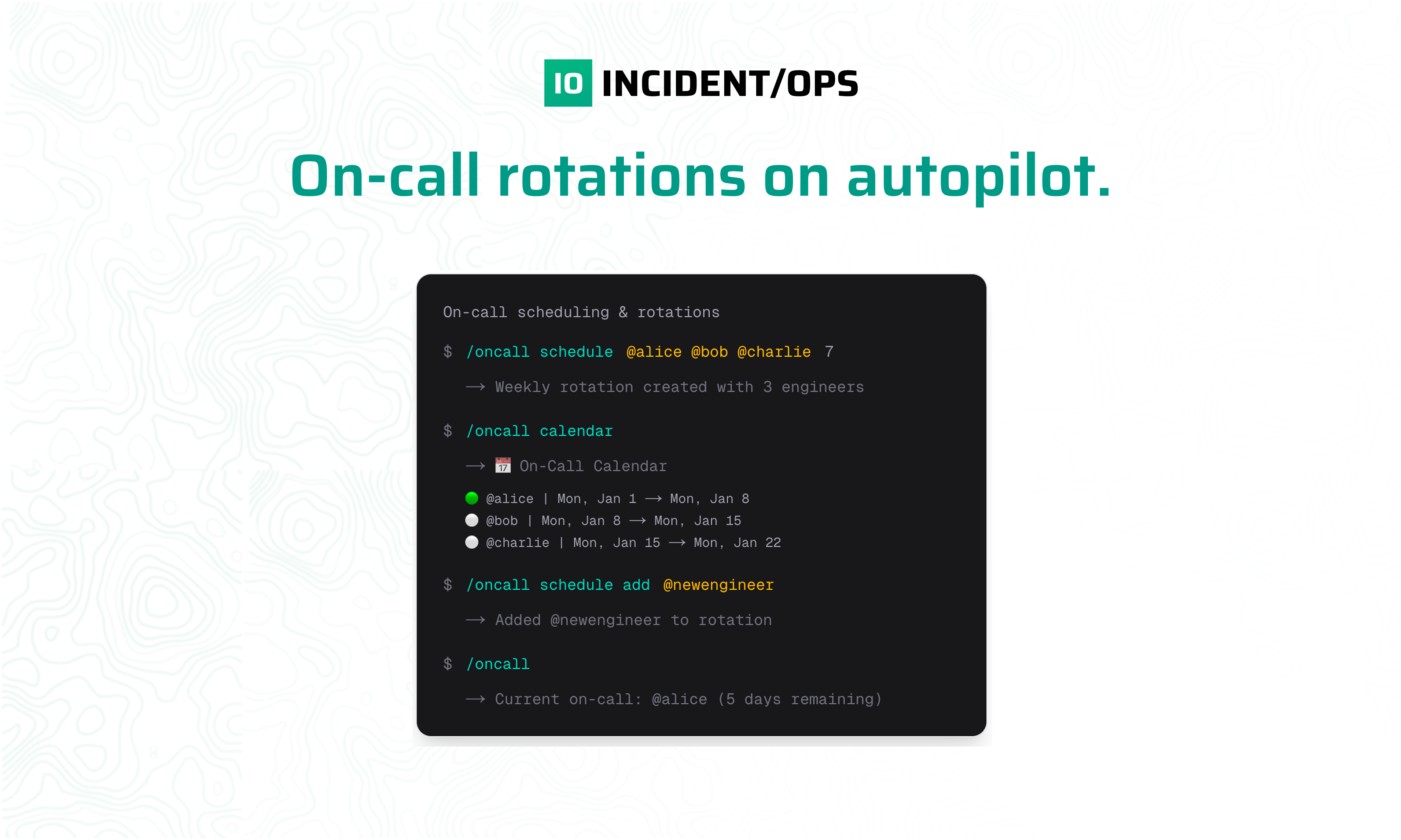 Incident/Ops - Screenshot 5 showing product features and functionality