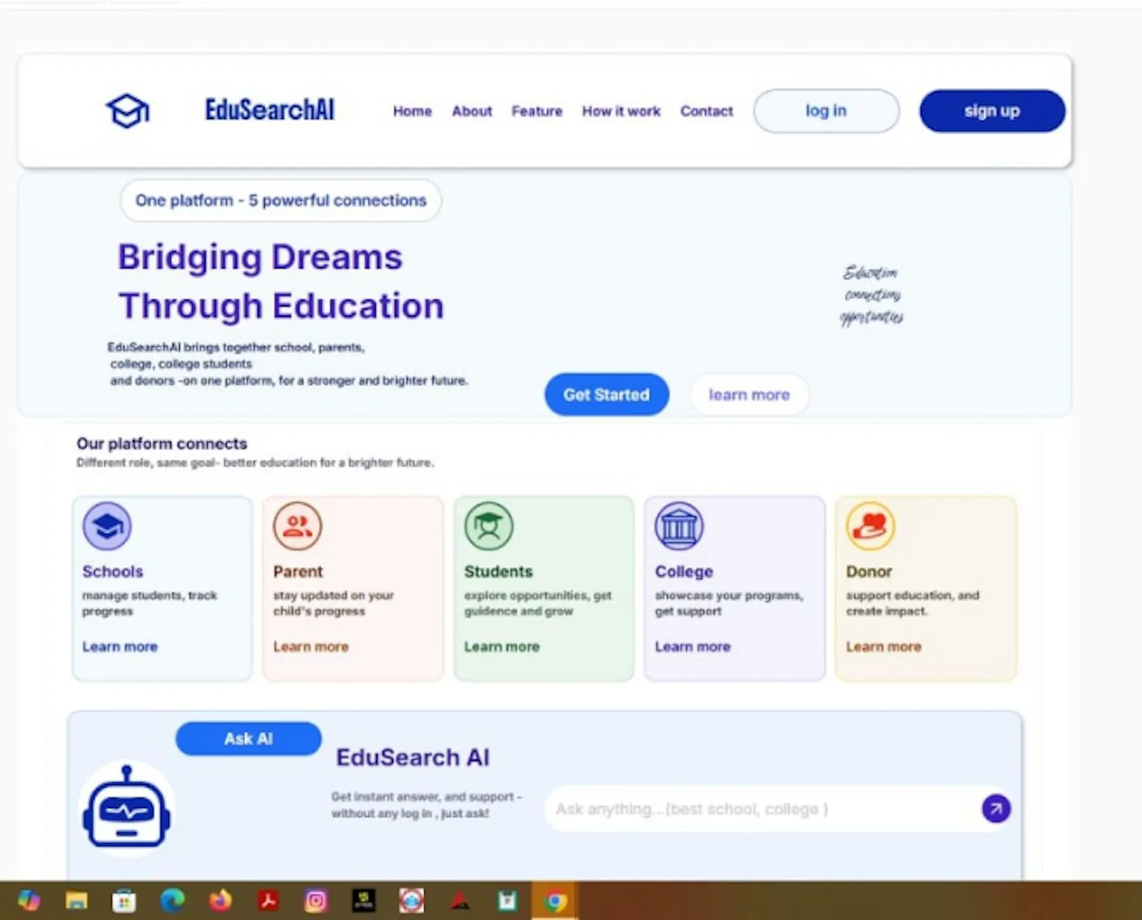 edu search AI  screenshot 1
