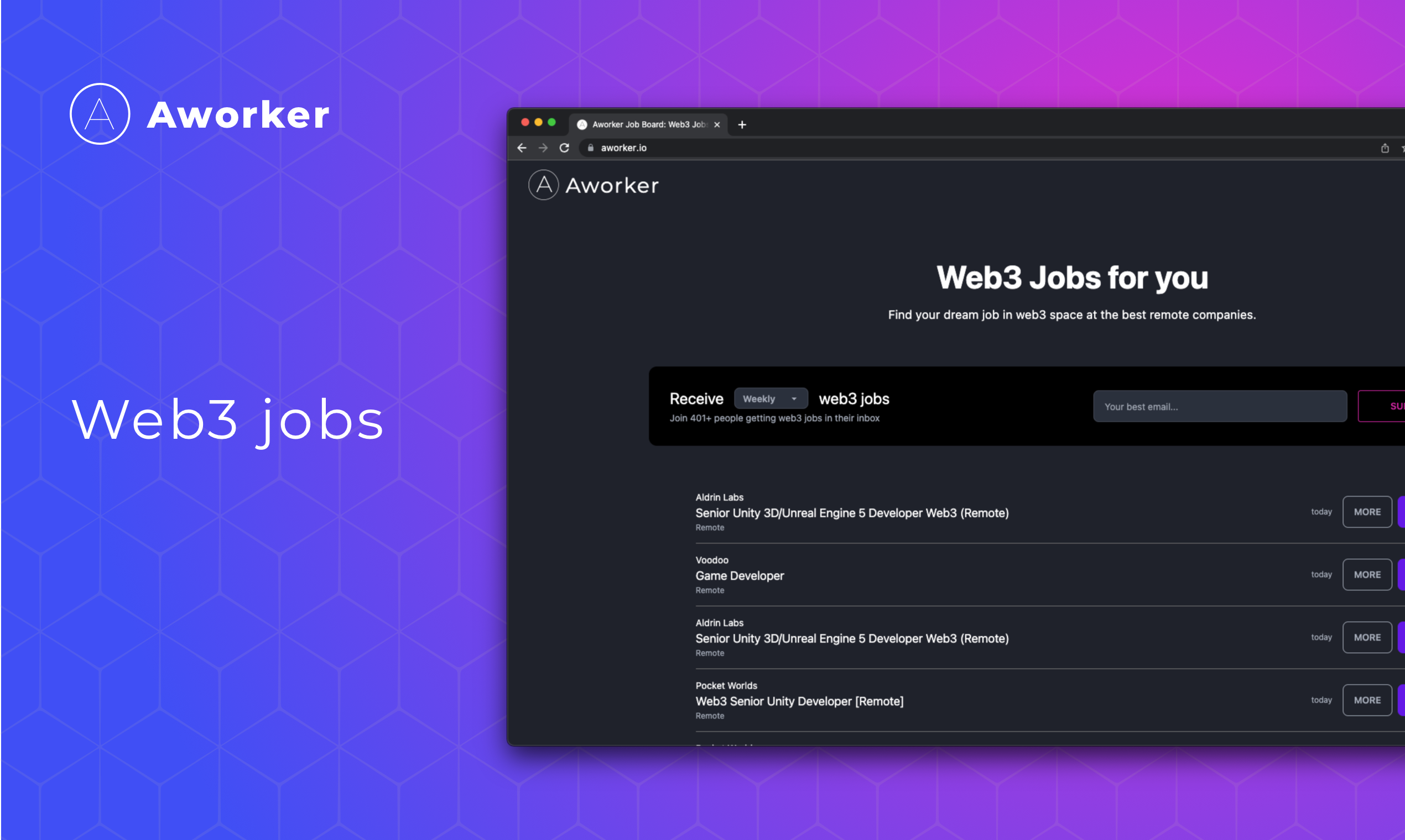 Aworker - Web3 lavori media 1