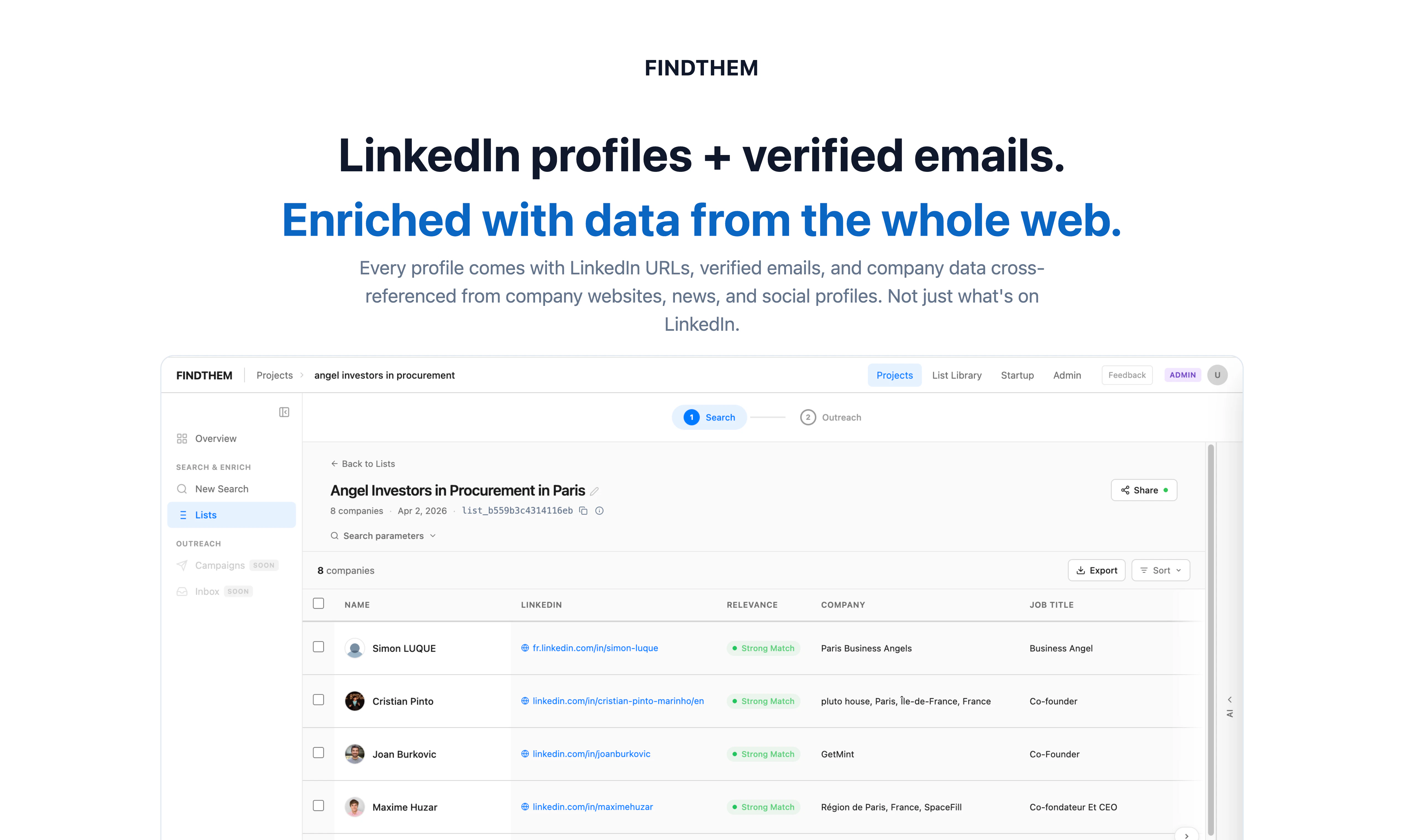 Przegląd funkcji wzbogacania danych w FindThem