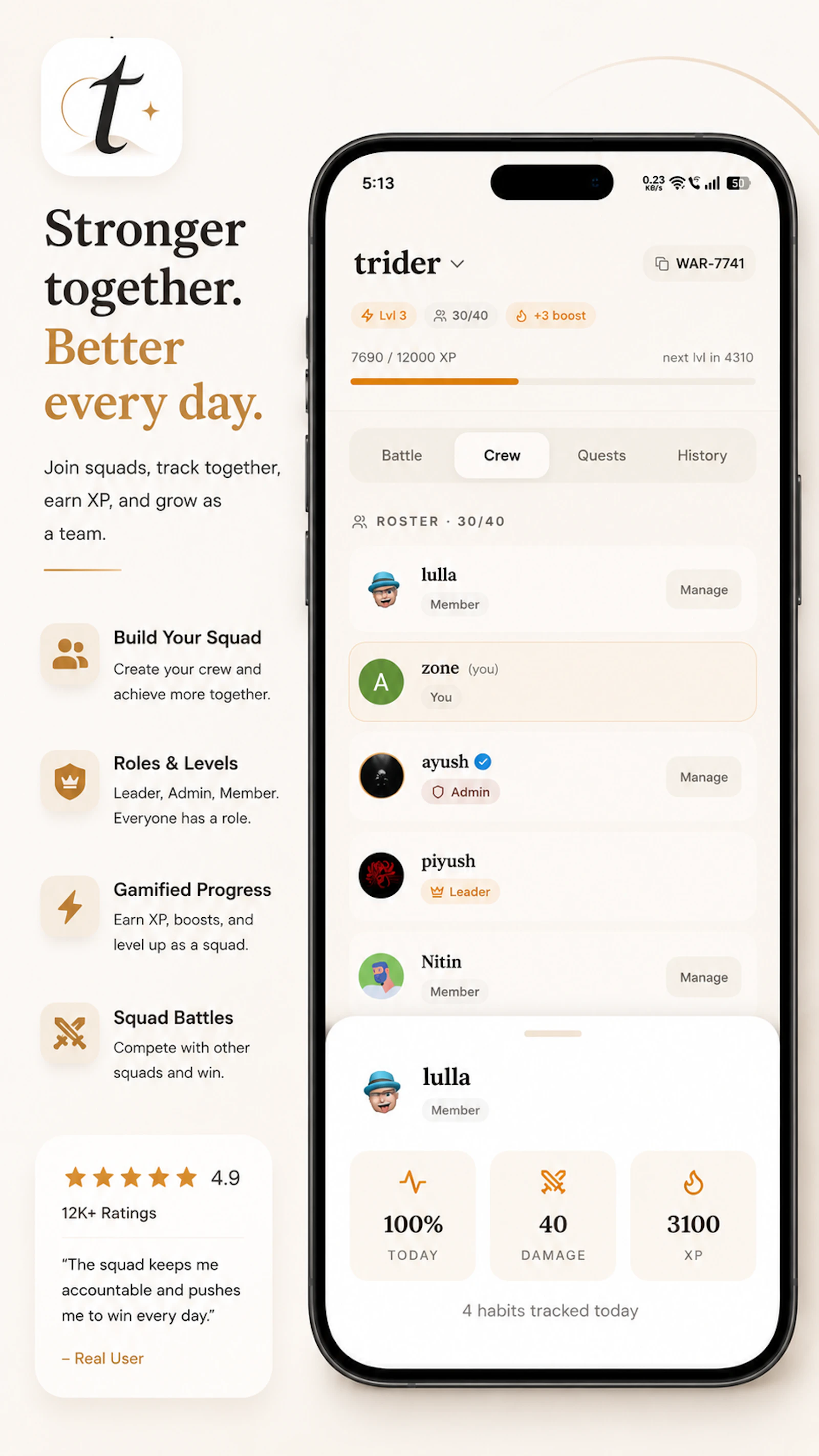 trider : mordern habit tracker screenshot 1