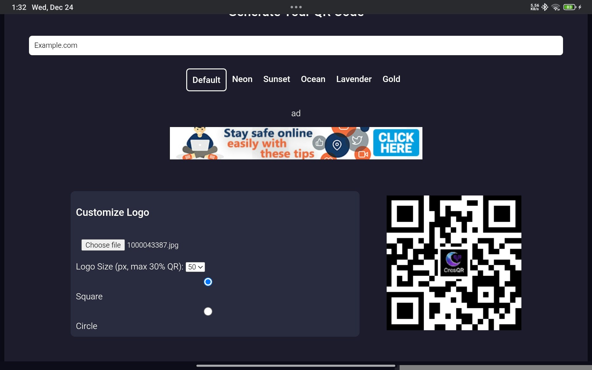 CresQR - Screenshot 3 showing product features and functionality