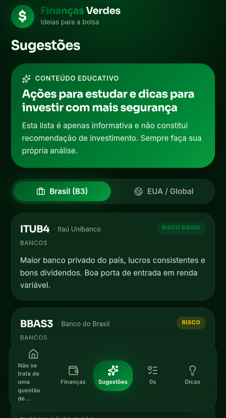 Green Finance—Suas finanças no controle gallery image