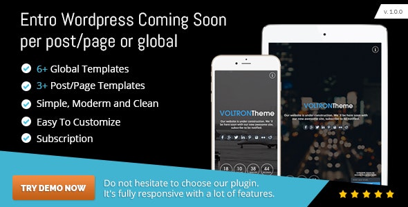 Entro WordPress Coming Soon