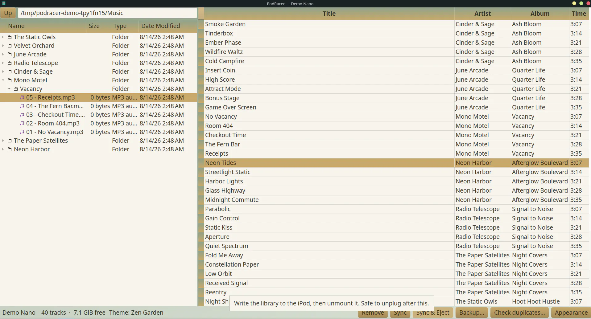 PodRacer: Manage your iPod on Linux. gallery image