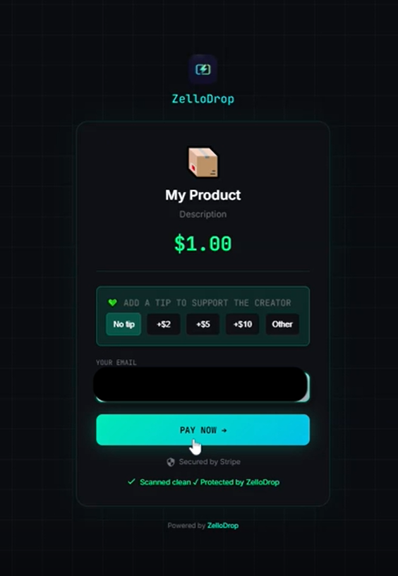 ZelloDrop - Screenshot 3 showing product features and functionality