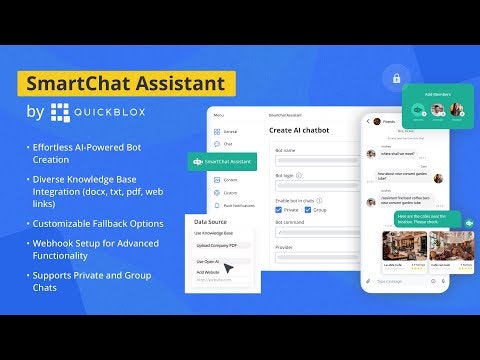 startuptile SmartChat Assistant-Create AI powered bots embed with ease