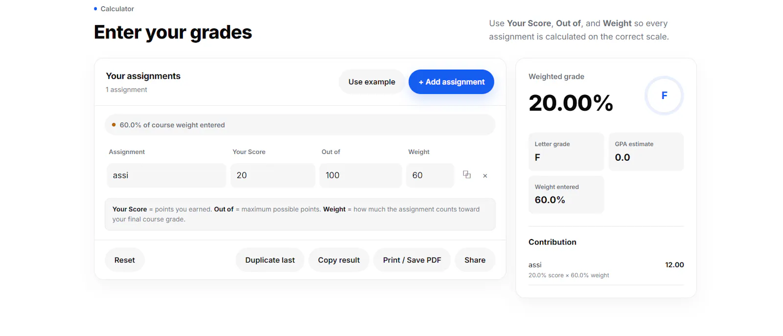 Weighted Grade Calculator screenshot 2