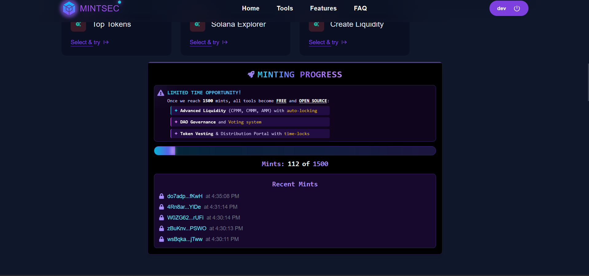 Mintsec - Sichern Sie Solana Token Creator |Mint & bereitstellen sofort Medien 2
