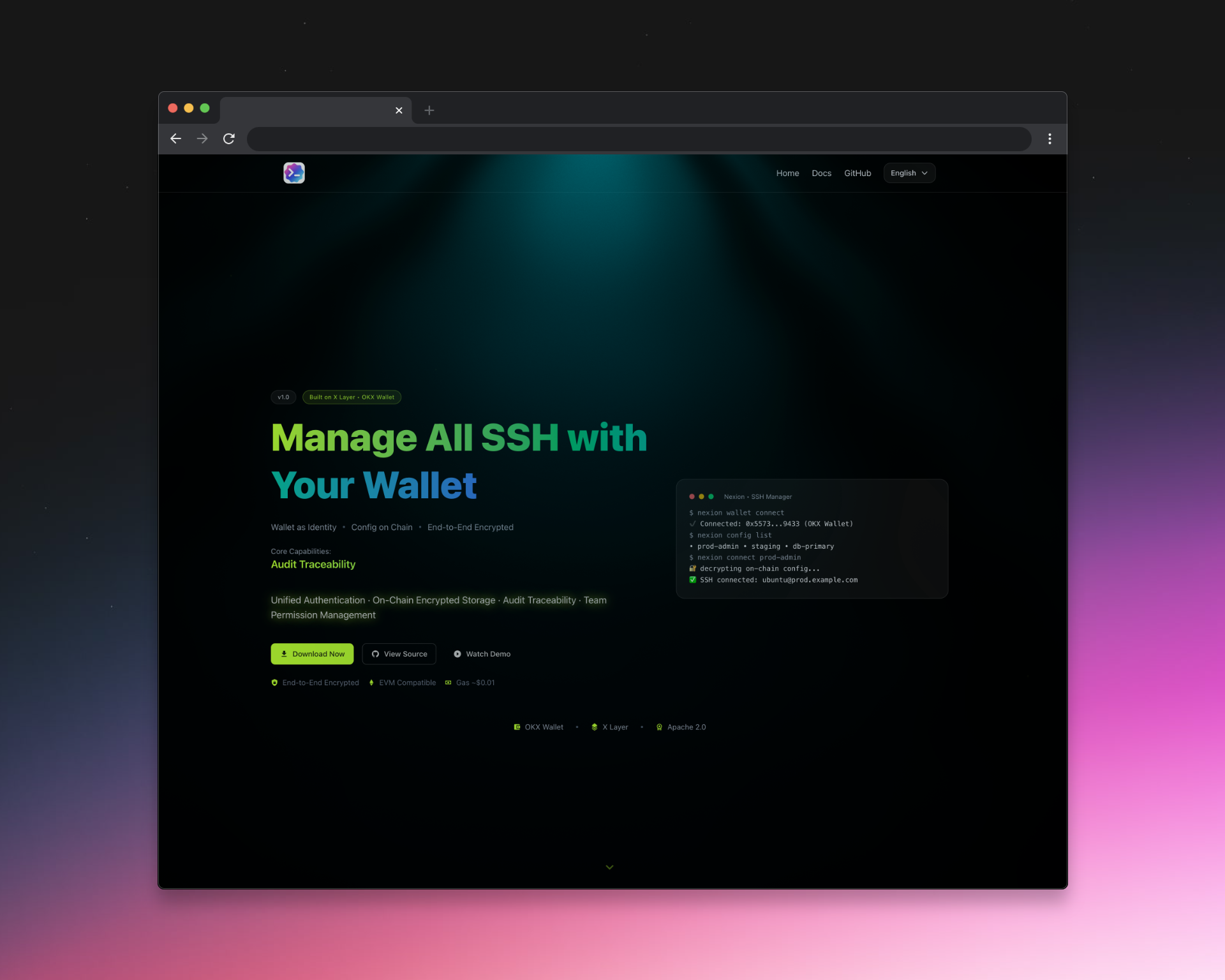 Nexion - Next-Gen Web3 SSH Manager media 2