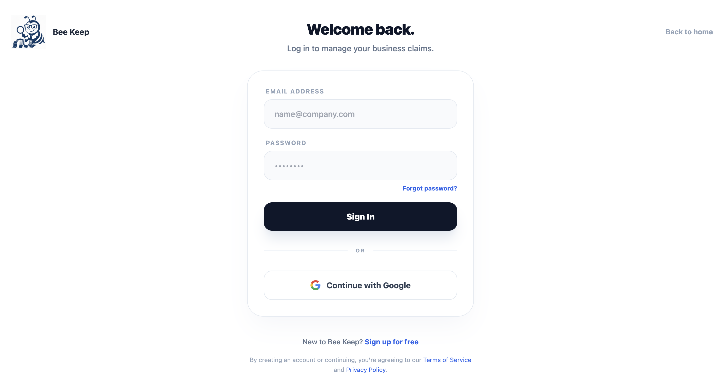 Bee Keep - Screenshot 2 showing product features and functionality