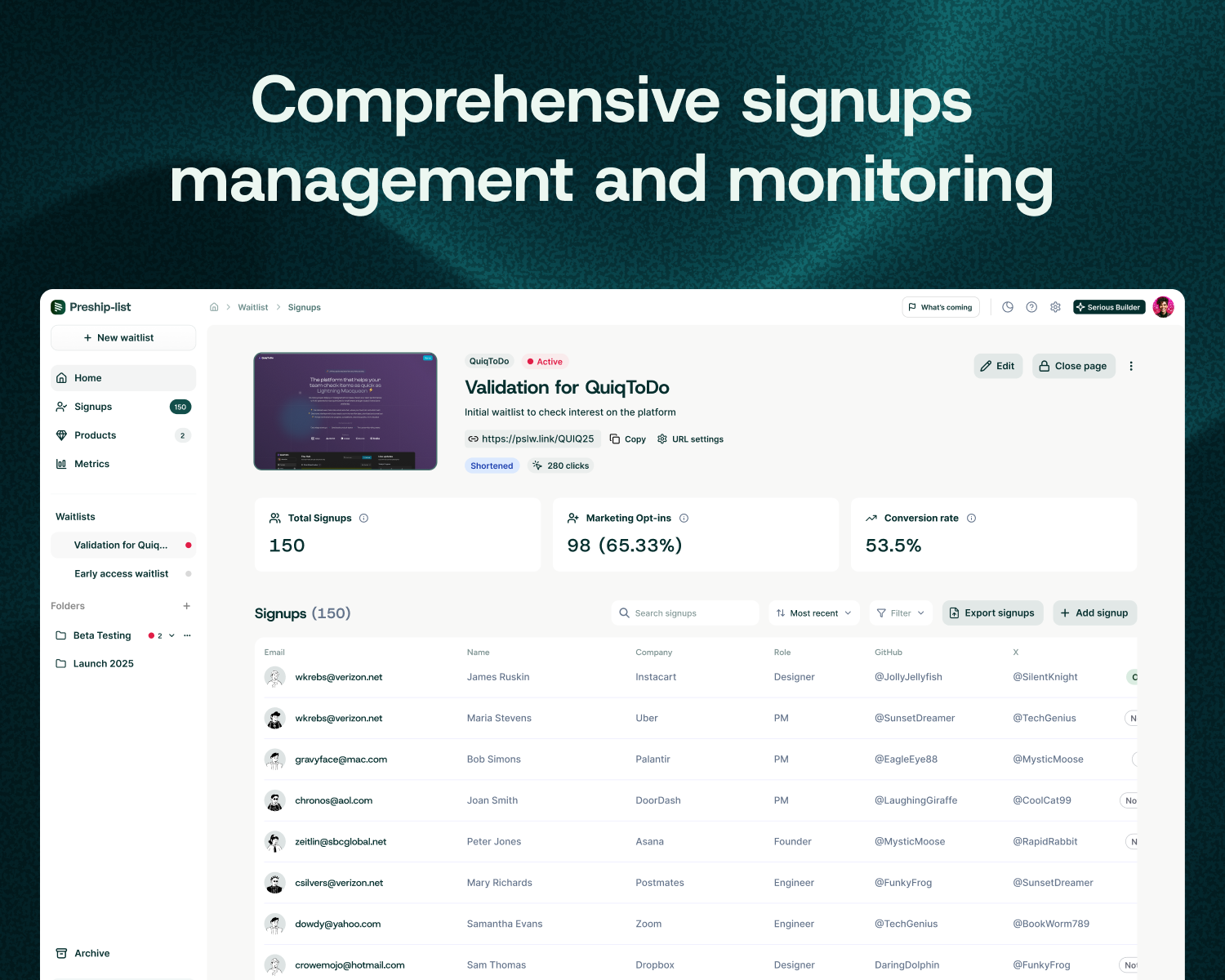 Preshiplist.co gallery image