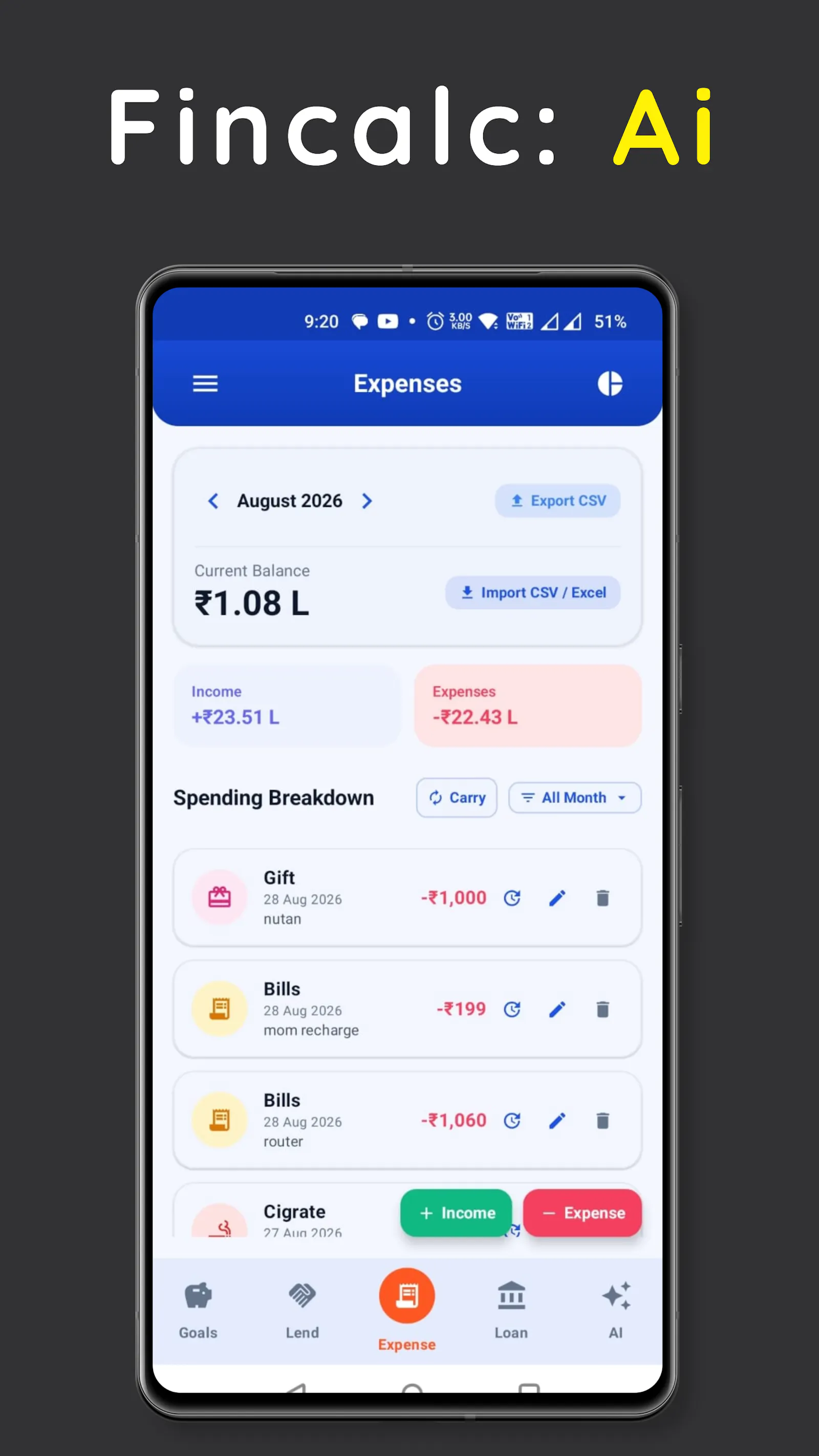 FinCalc: Ai Expense Calculator screenshot 4