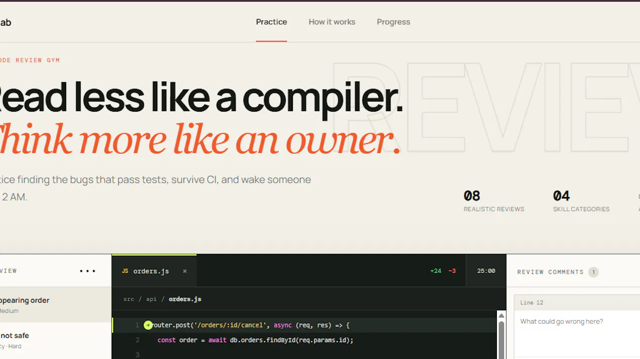 Review Lab — Code Review Practice product