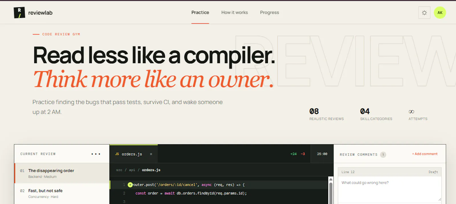 Review Lab — Code Review Practice screenshot 1