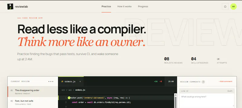 Review Lab — Code Review Practice screenshot 1