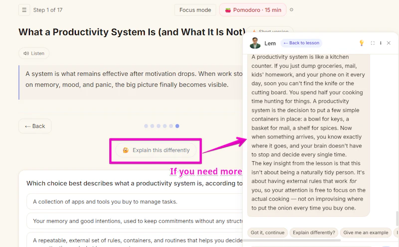 Moinaki — ADHD-friendly learning screenshot 5