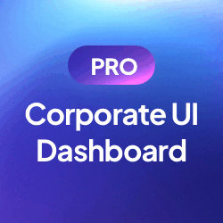Dashboard da interface do usuário corporativo Pro
