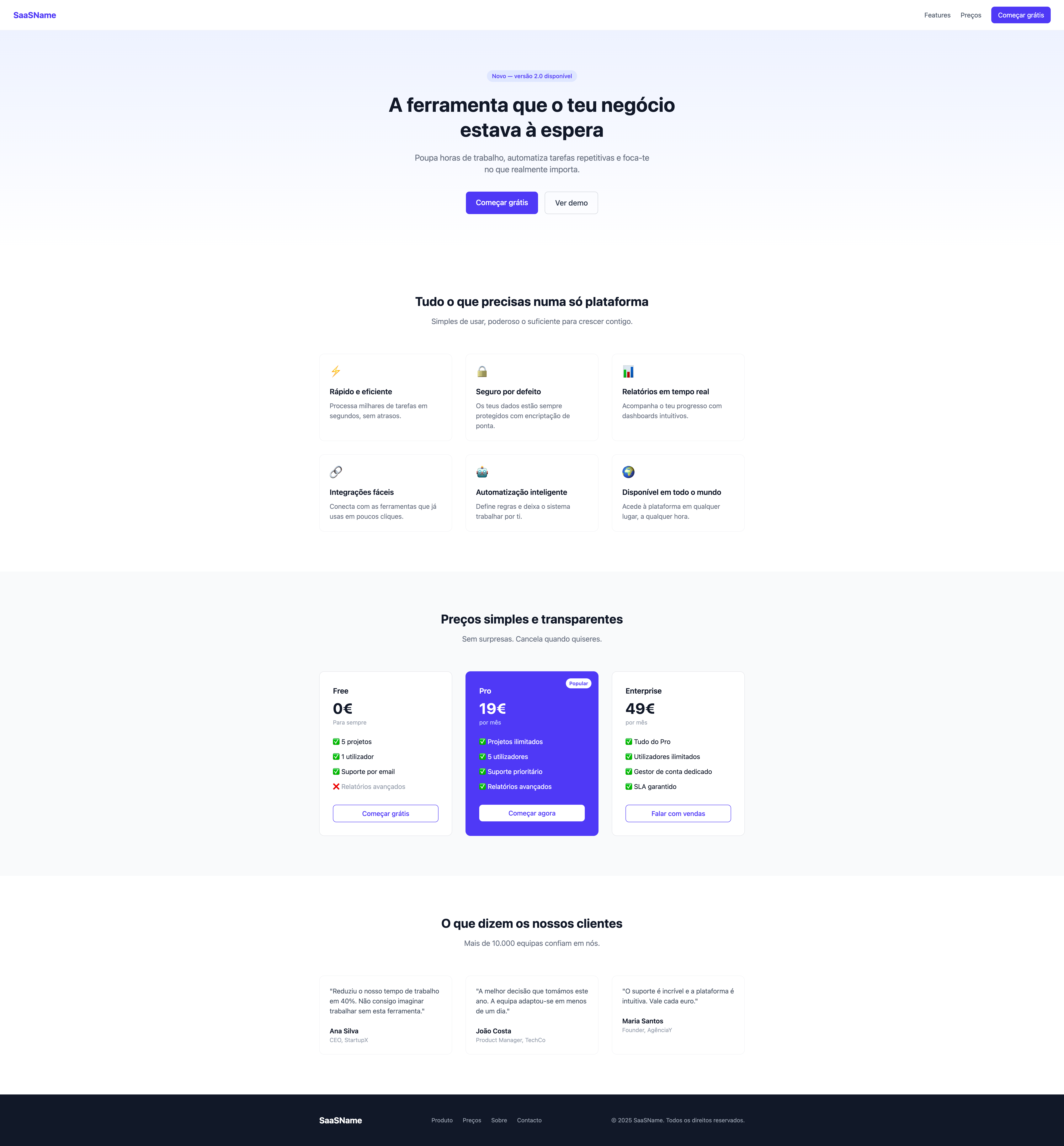 SaaS Landing Page Template gallery image