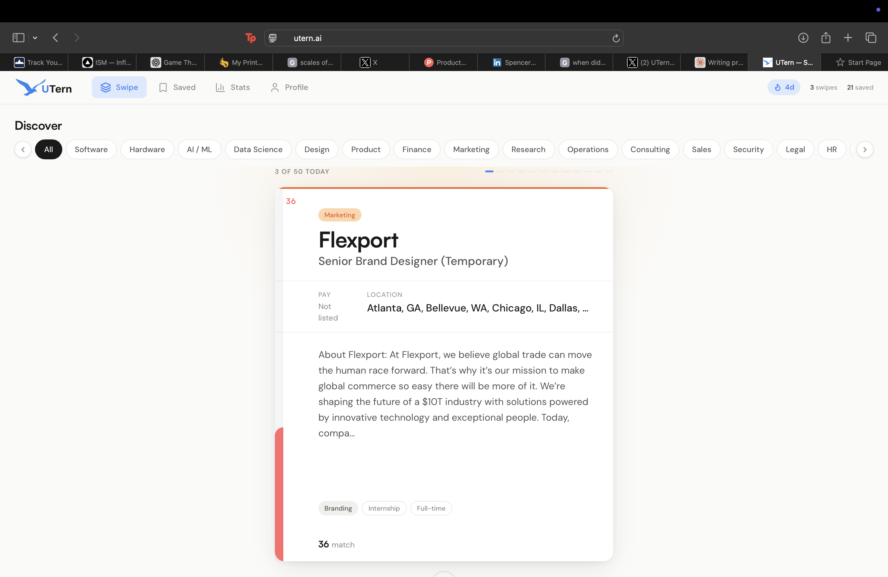 UTern — Swipe for Internships gallery image