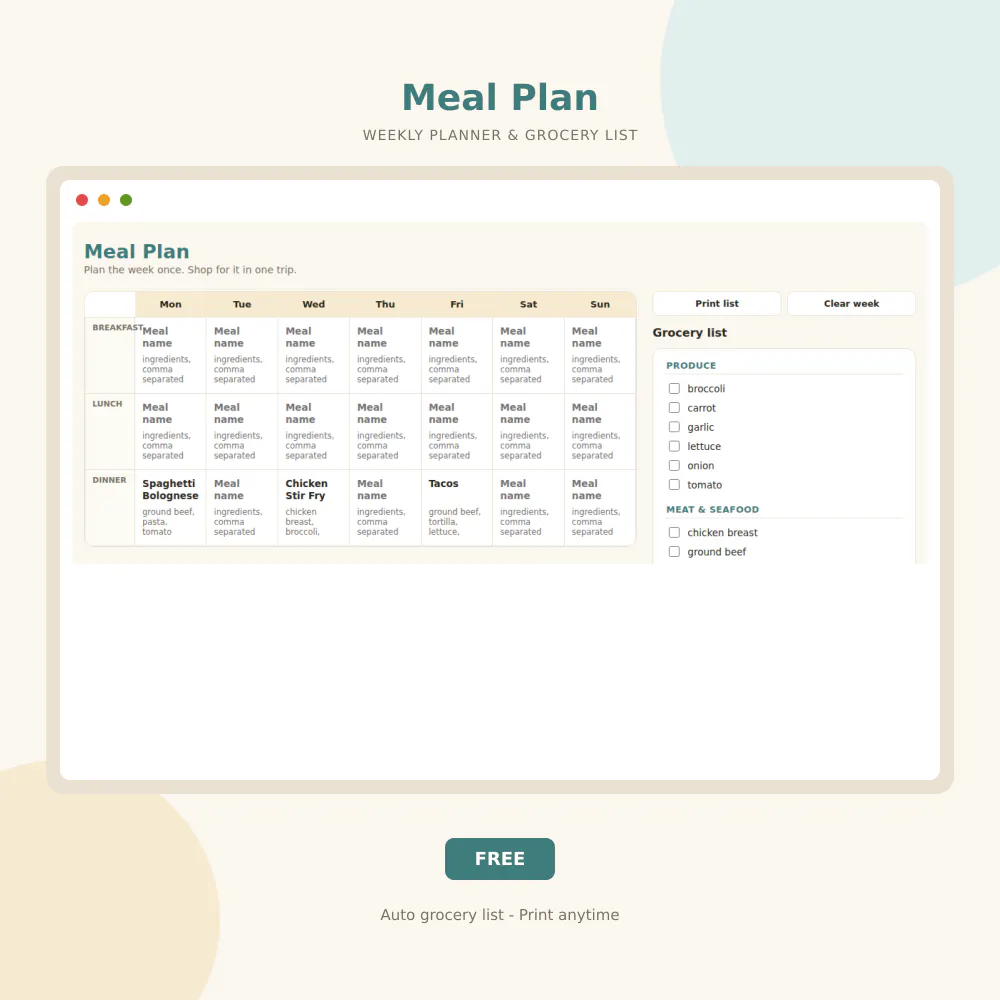 Weekly Planner