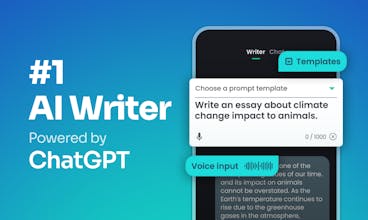 AI Writer interface - Easily create personalized writing with AI Writer.