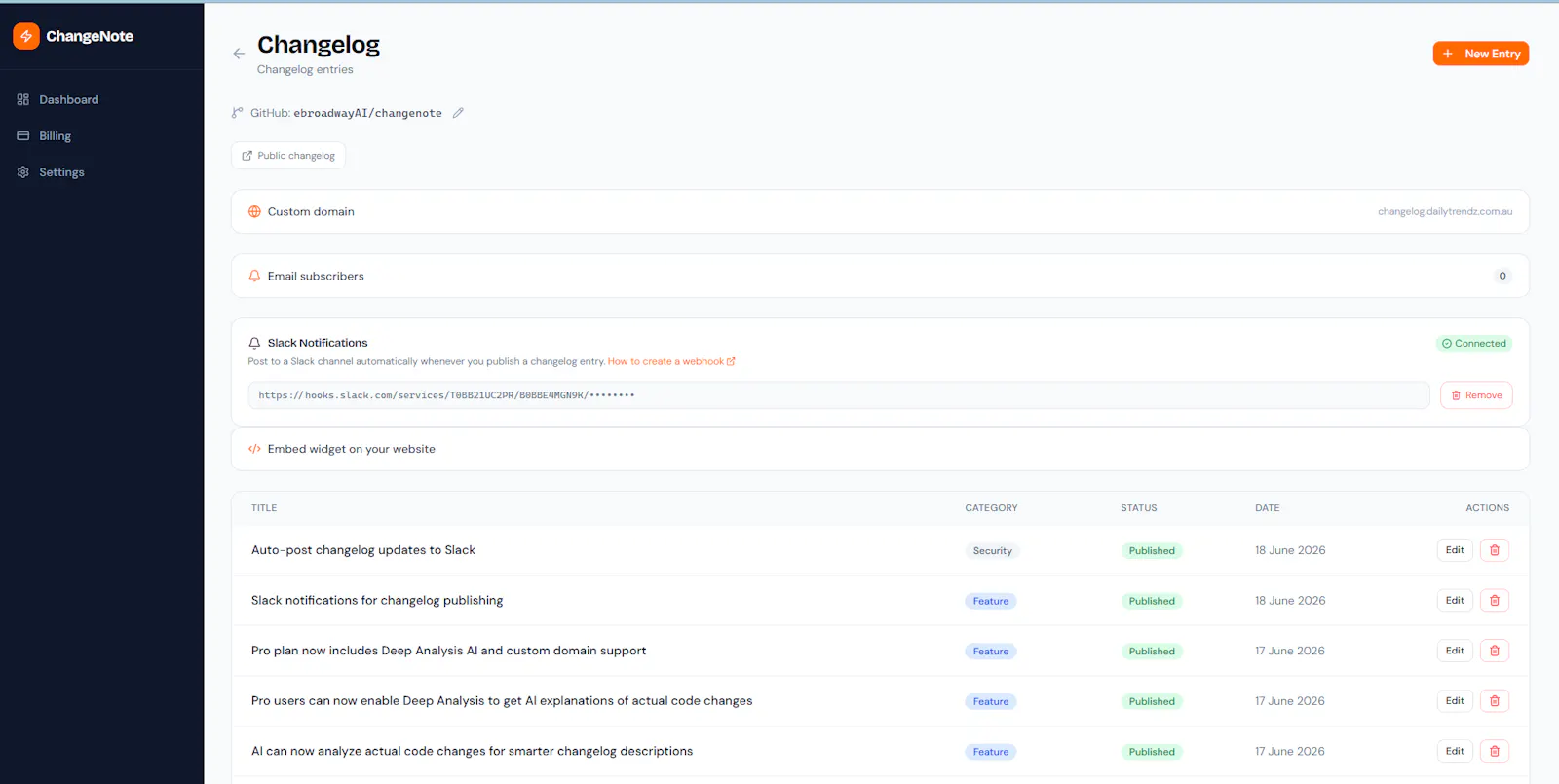 ChangeNote screenshot 3