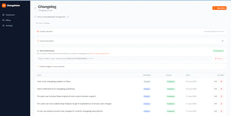 ChangeNote screenshot 3