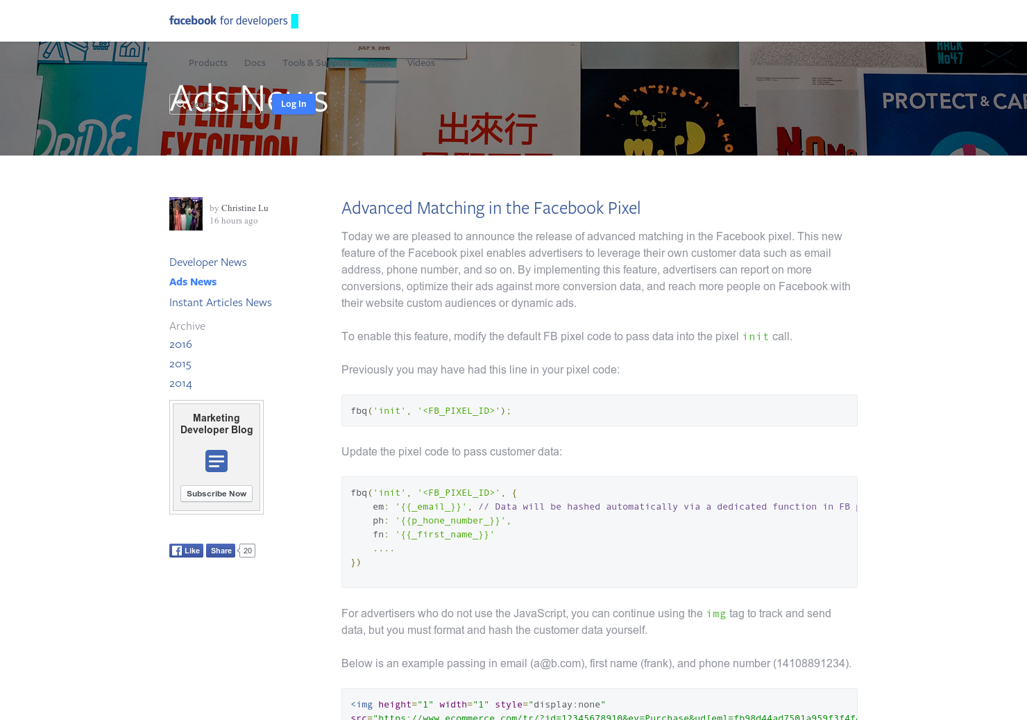 Advanced Matching in the Facebook Pixel