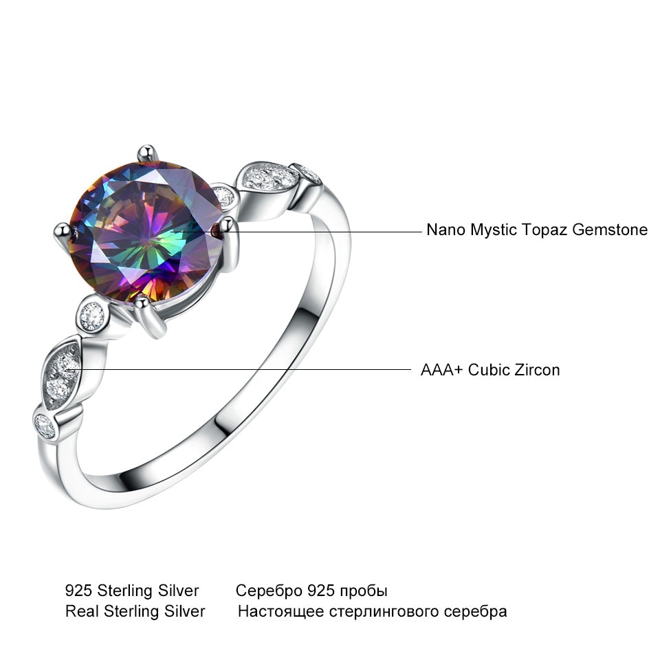 UMCHO Rainbow Fire Mystic Topaz Ring gallery image