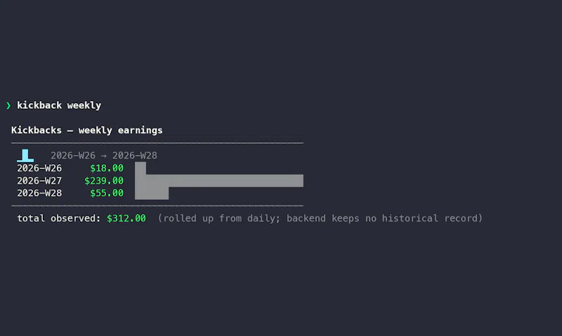Kickbacks CLI screenshot 8