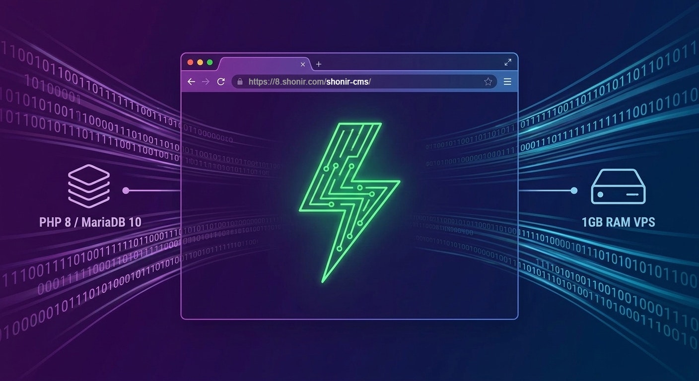 SHONiR CMS - Main product screenshot demonstrating key features and user interface