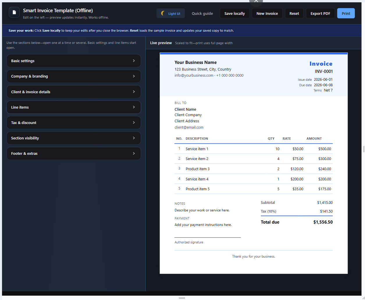 Smart Invoice Generator (Offline)  gallery image