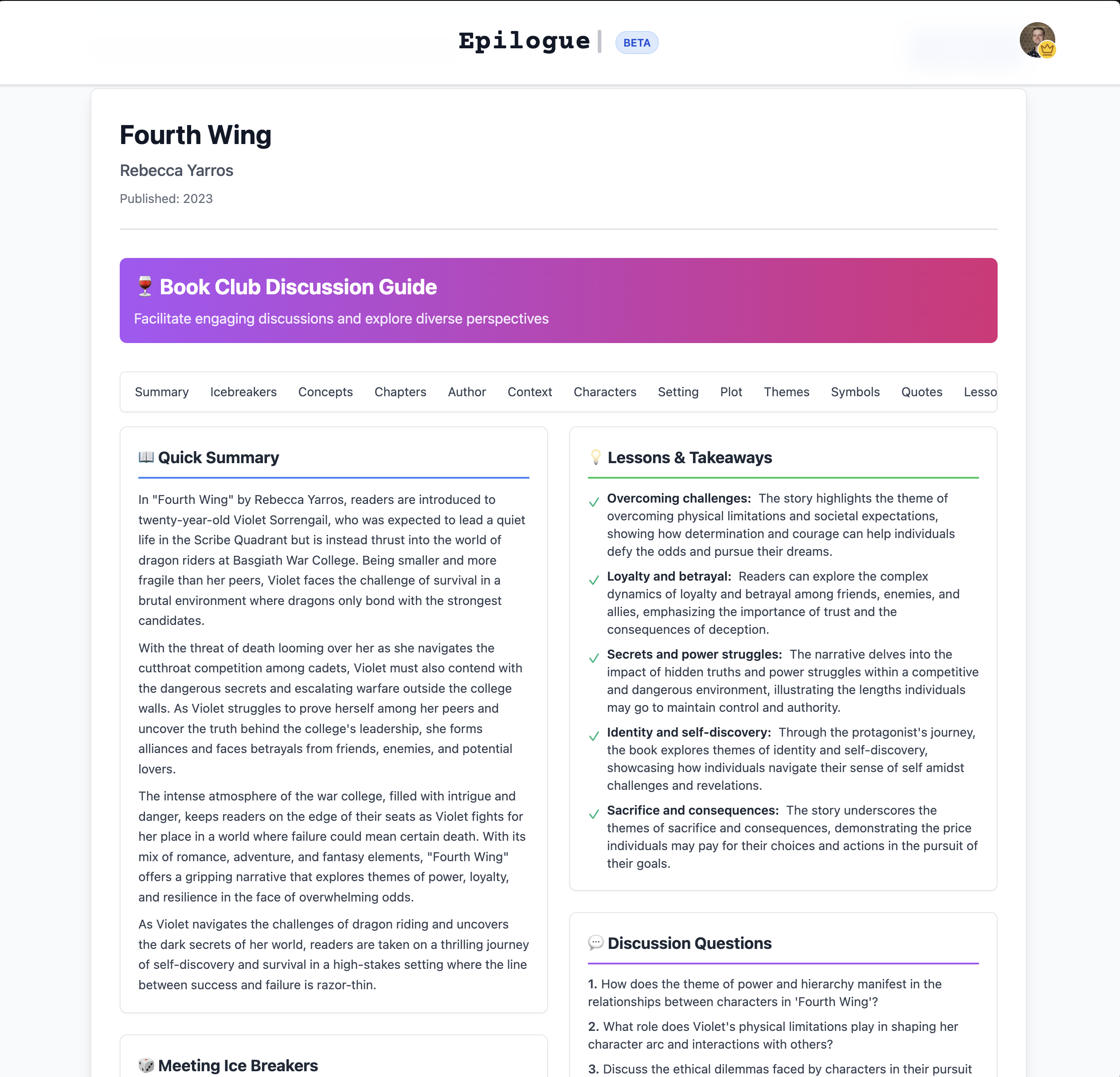 Média Épilogue - Résumés de livres propulsés par l'IA 2