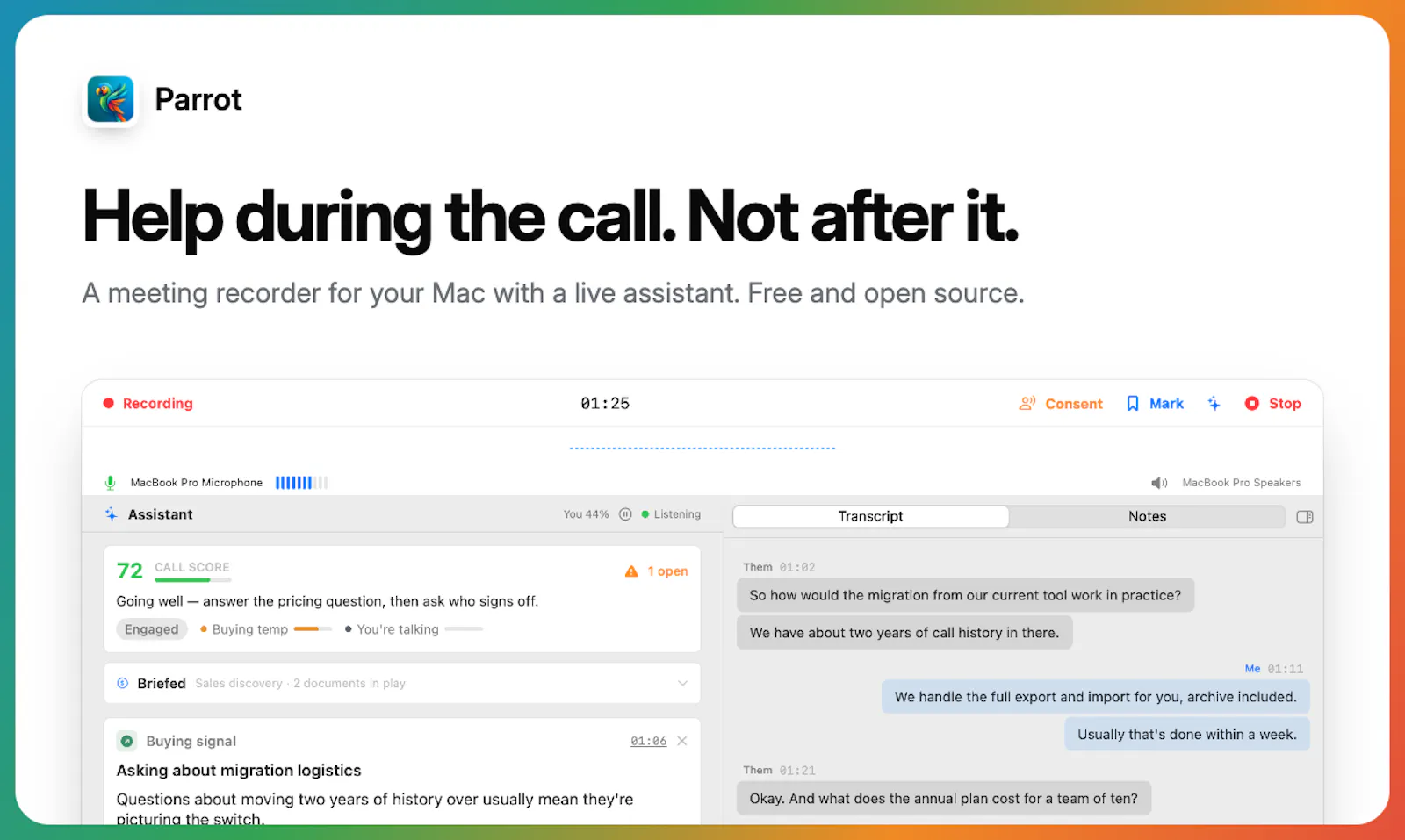 Parrot screenshot 2