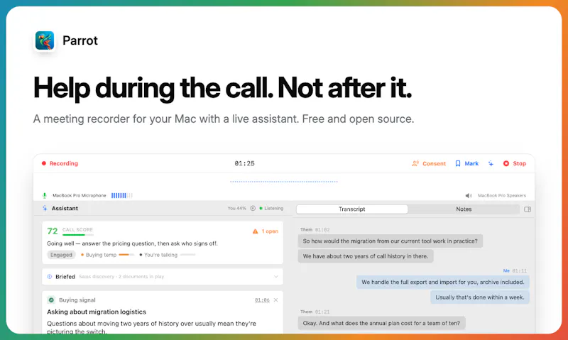 Parrot screenshot 2